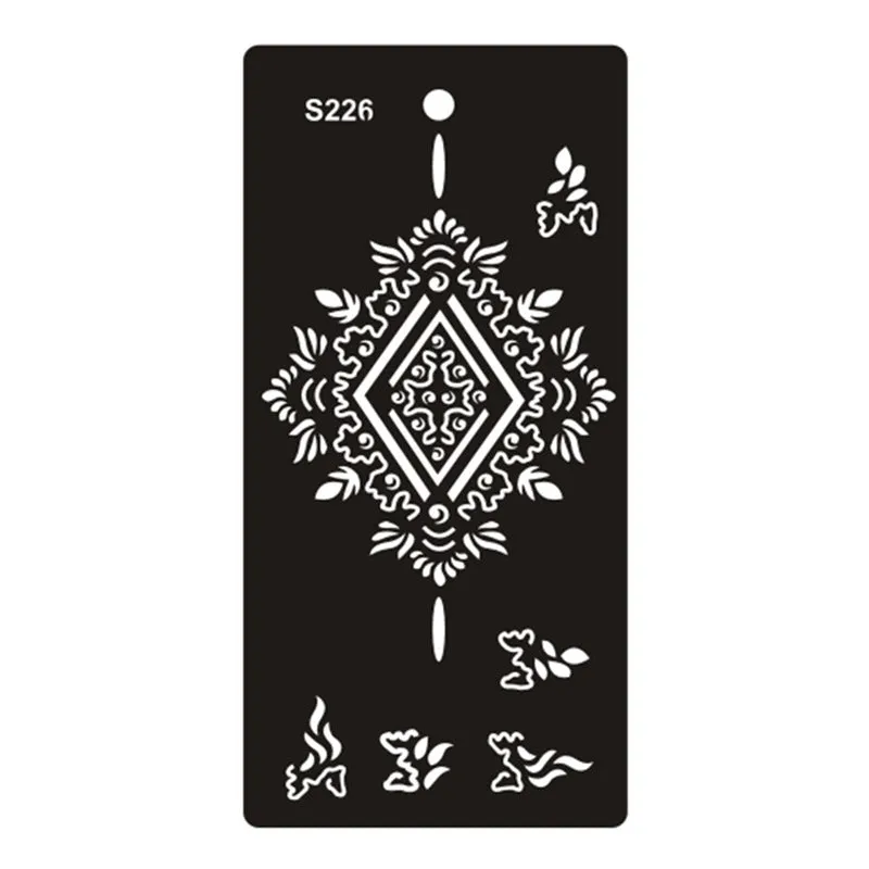 Geometric hollow tattoo template sticker on water transfer paper showing Southeast Asian design