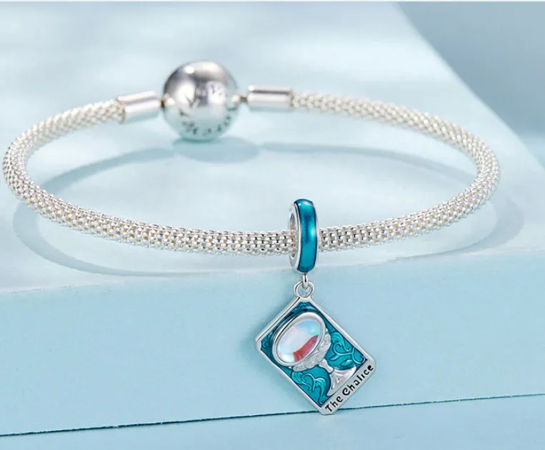 925 silver tarot holy cup pendant with poker elements, 2.7cm height, 0.45cm aperture, colour SCC3141
