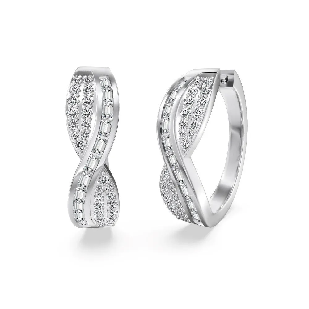 Pair of S925 sterling silver stud earrings gold finish 6.6mm by 23.5mm