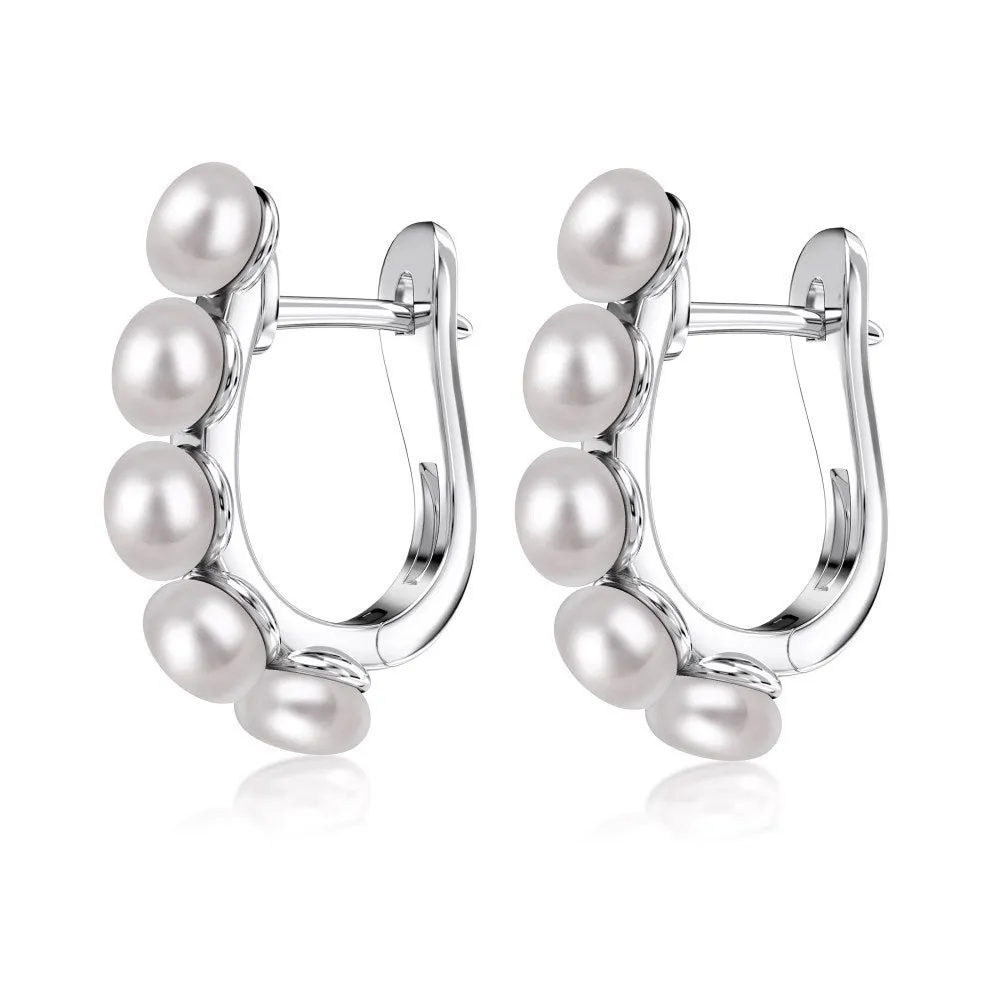 925 silver stud earrings for women, platinum electroplate, 5.6 x 24mm