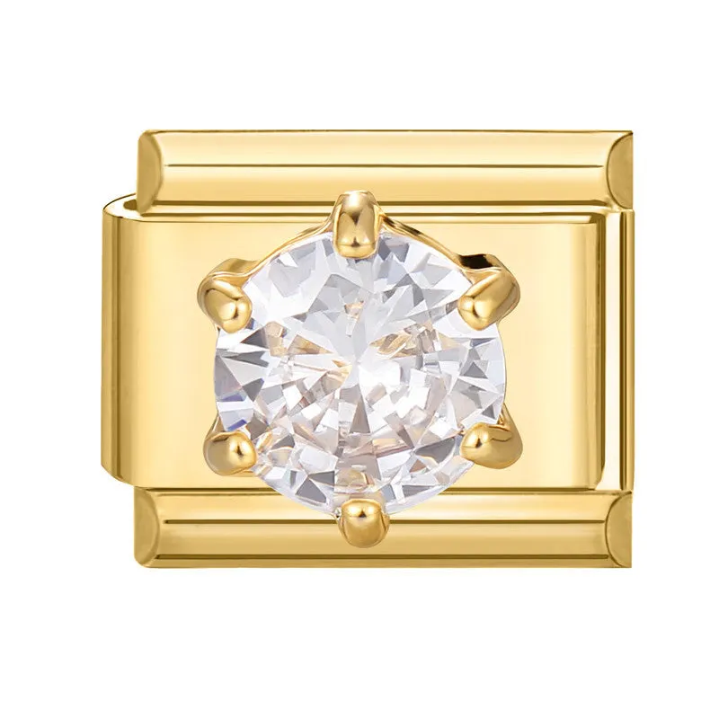 DIY light luxury creative Italian bracelet accessory pendant stainless steel 1x0.9cm drip oil finish gold background