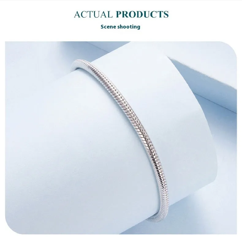 Sterling silver simple love basic bracelet with one heart charm, BSB213 colour, electroplated finish