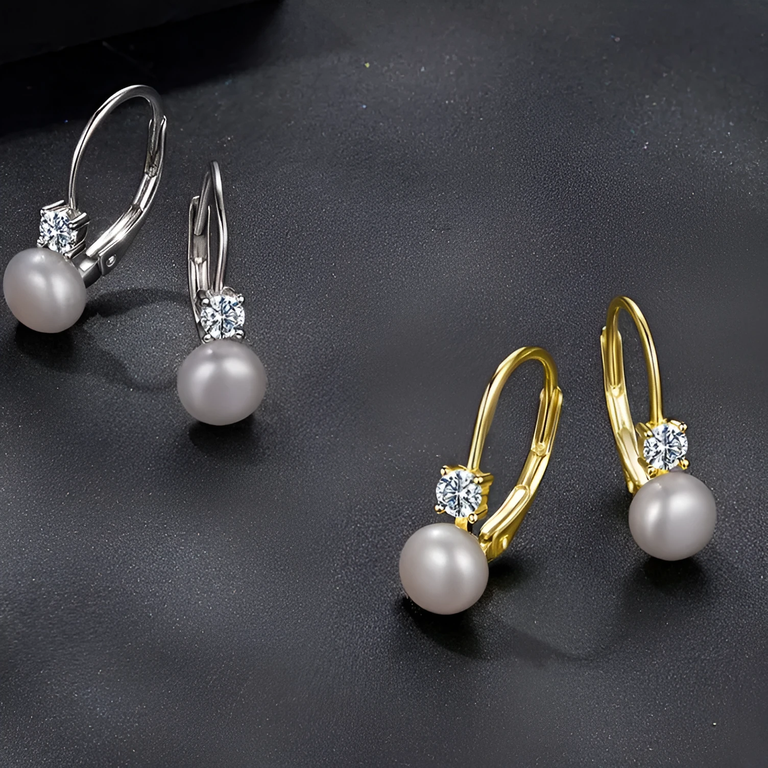 Original Generous Pearl Moissanite Spring Earrings for Women Silver Electroplated Gold Silver