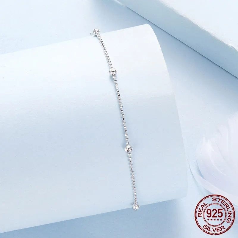S925 sterling silver carven bead bracelet for women with electroplated finish in BSB225 colour
