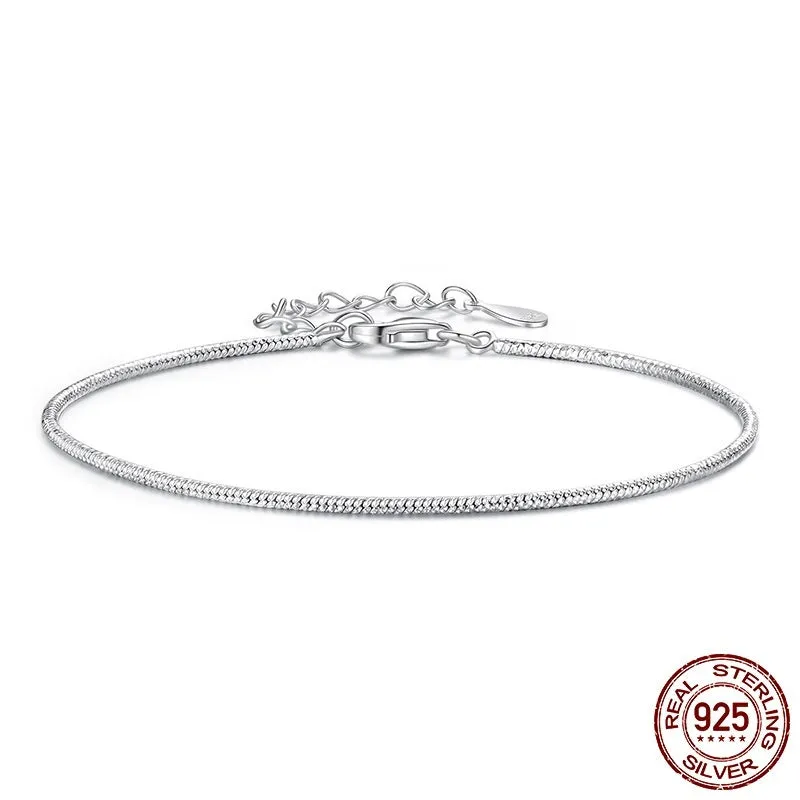 S925 sterling silver snake bones chain bracelet for women, electroplated finish, colour BSB226