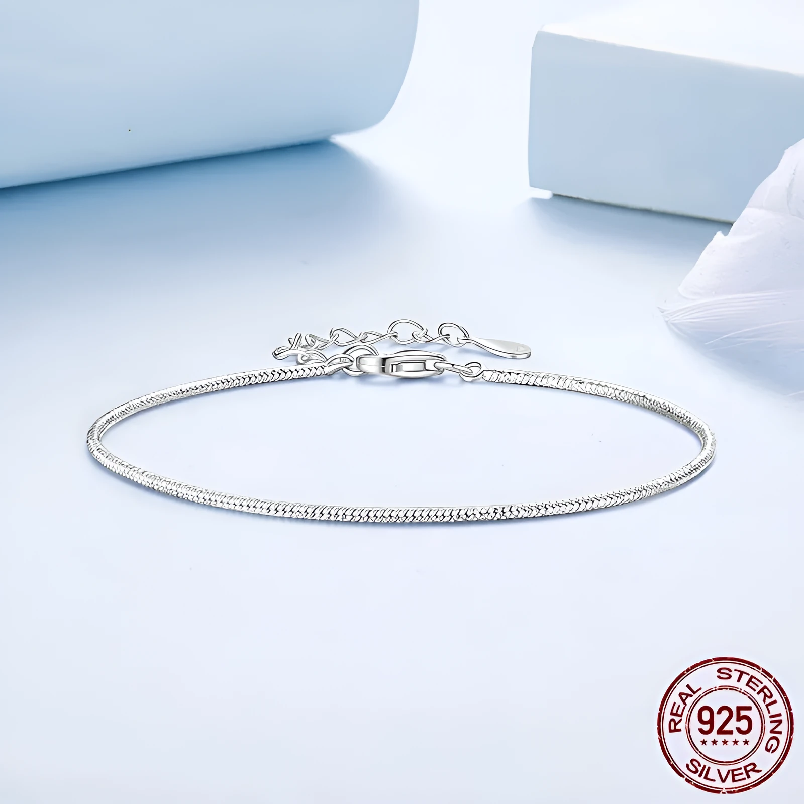 S925 sterling silver snake bones chain bracelet for women, electroplated finish, colour BSB226