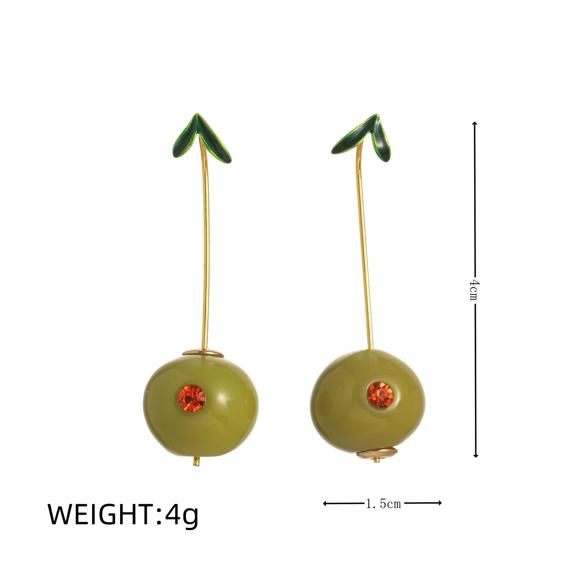 Copper electroplated earrings with detailed carrot, orange, blueberry, chilli, lemon, olive, and peach fruit vegetable designs.