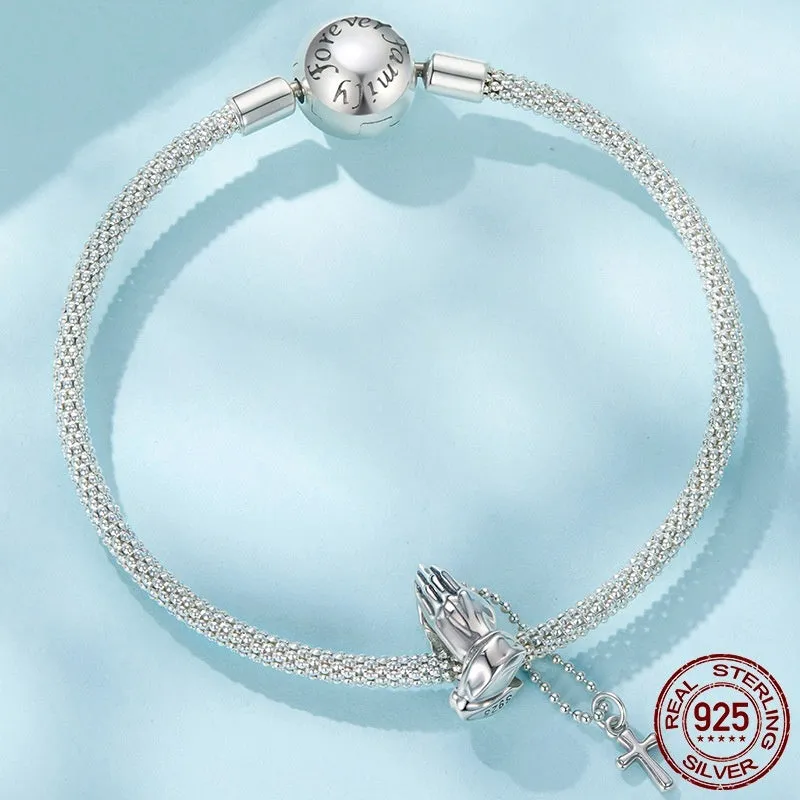Single S925 sterling silver bead with pealescent finish, 2.8cm height, colour SCC3170, for DIY jewellery making