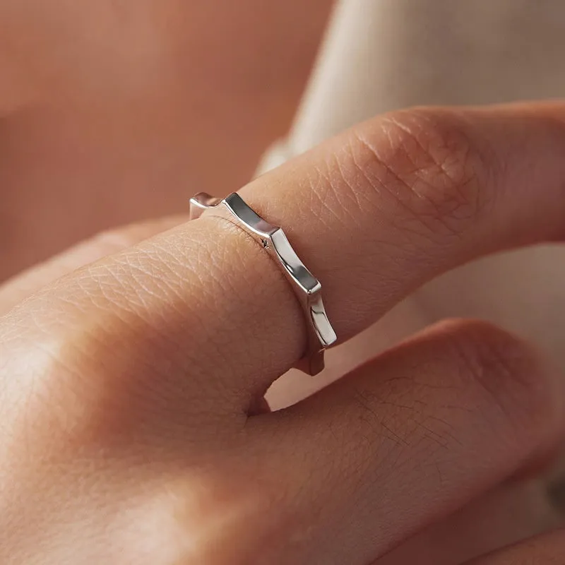 S925 sterling silver sun ring with original English lettering on white background