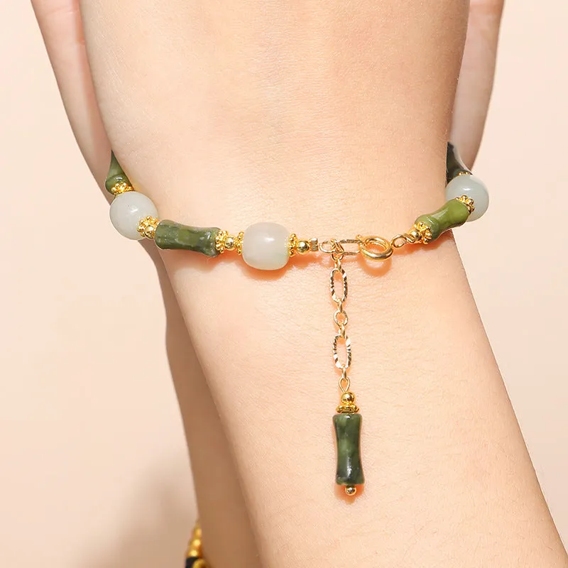 Crystal agate bracelet with round natural gemstone beads in fruit, bow and animal shapes
