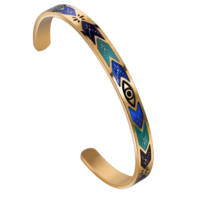 Non-fading electroplated stainless steel bracelet for women in gold colour