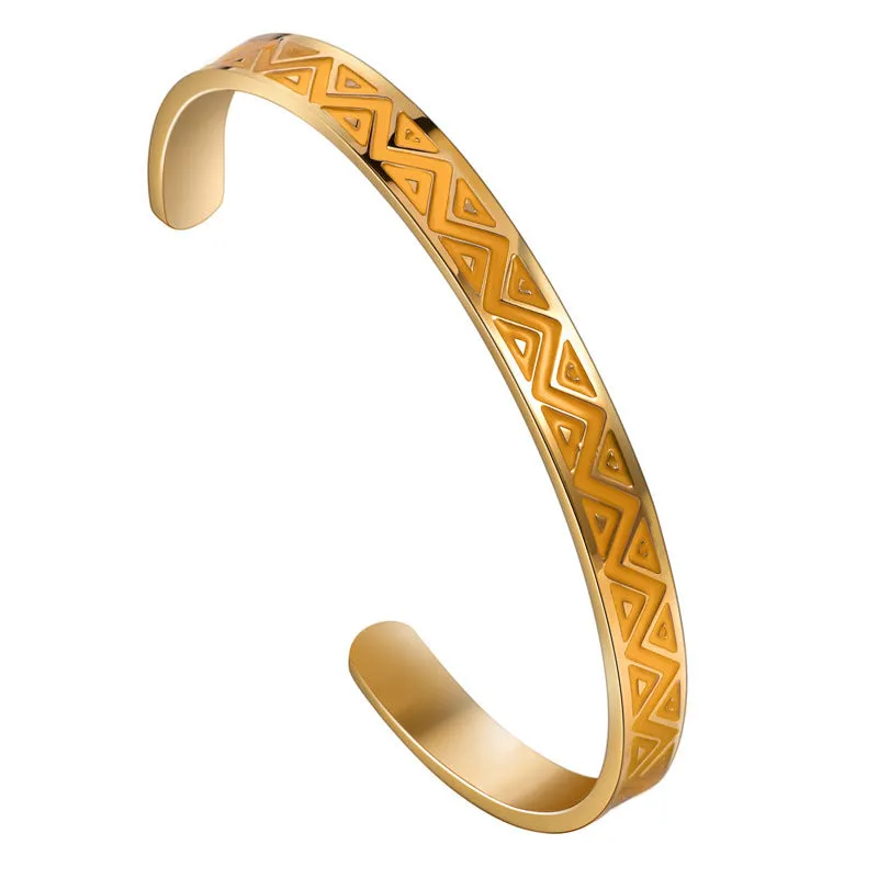 Non-fading electroplated stainless steel bracelet for women in gold colour
