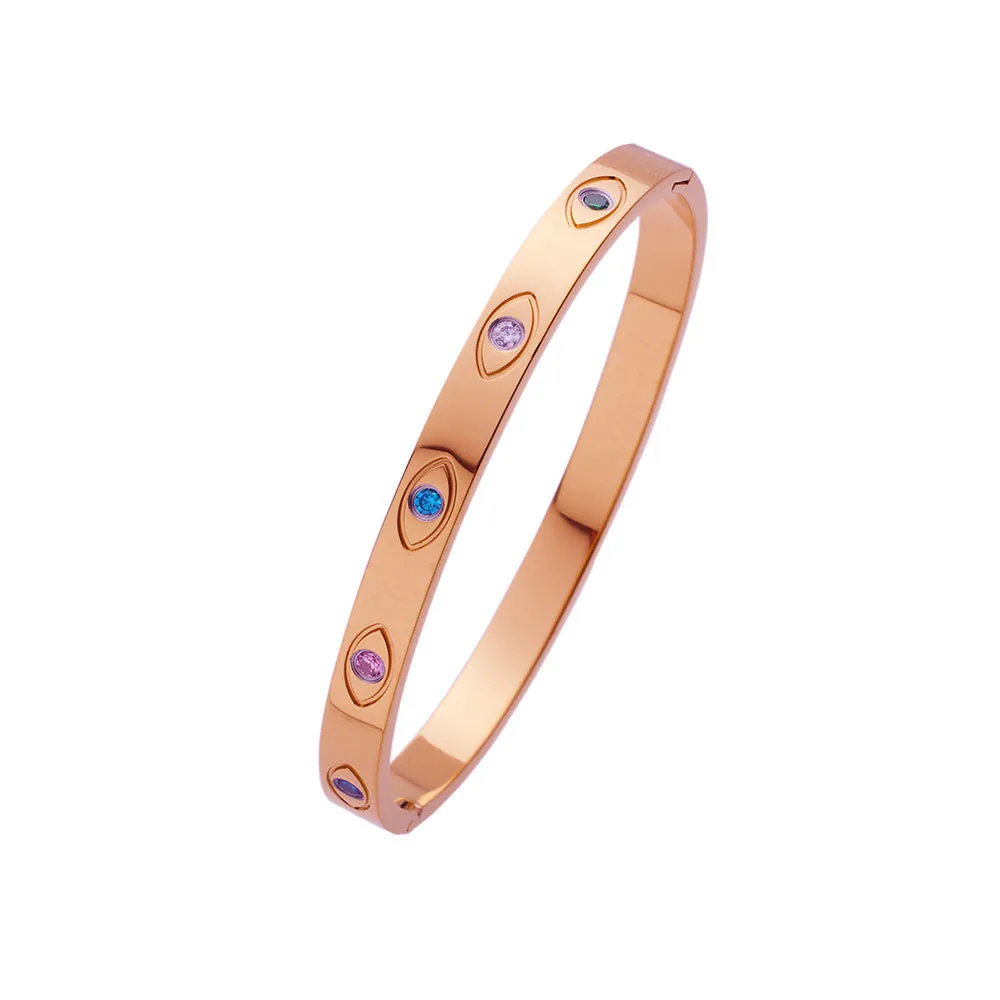 Non-fading electroplated stainless steel bracelet for women in gold colour