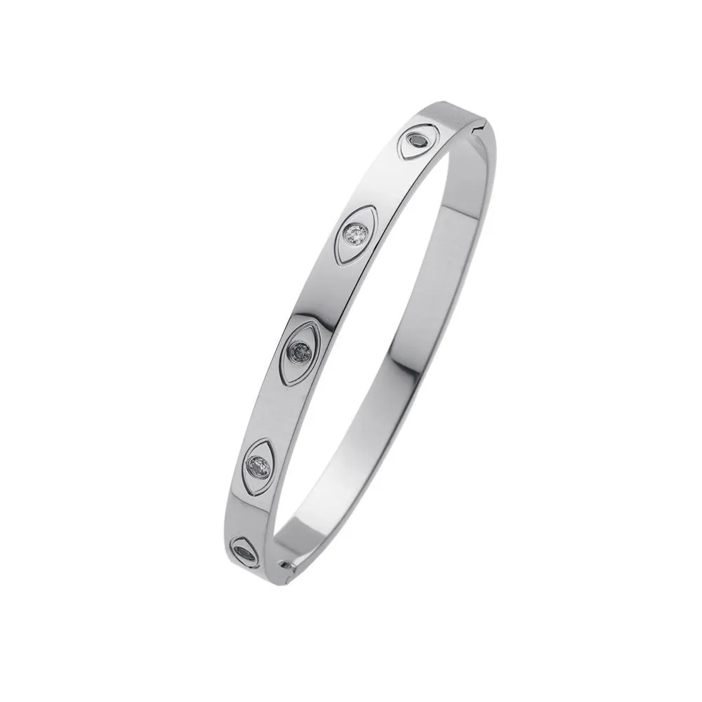 Non-fading electroplated stainless steel bracelet for women in gold colour