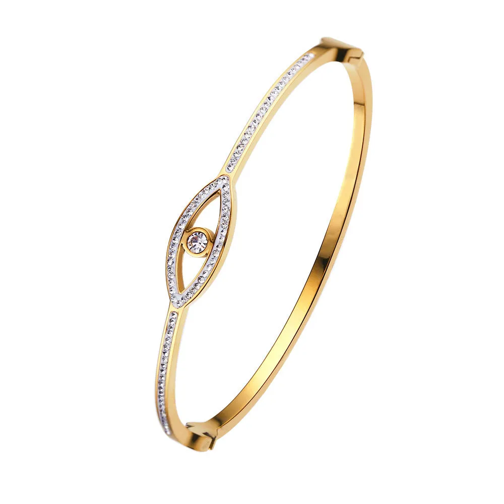 Non-fading electroplated stainless steel bracelet for women in gold colour