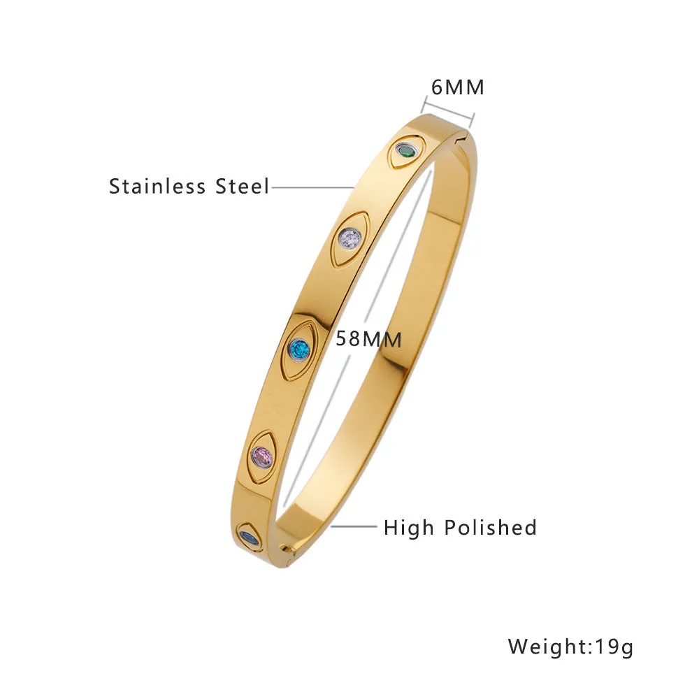 Non-fading electroplated stainless steel bracelet for women in gold colour