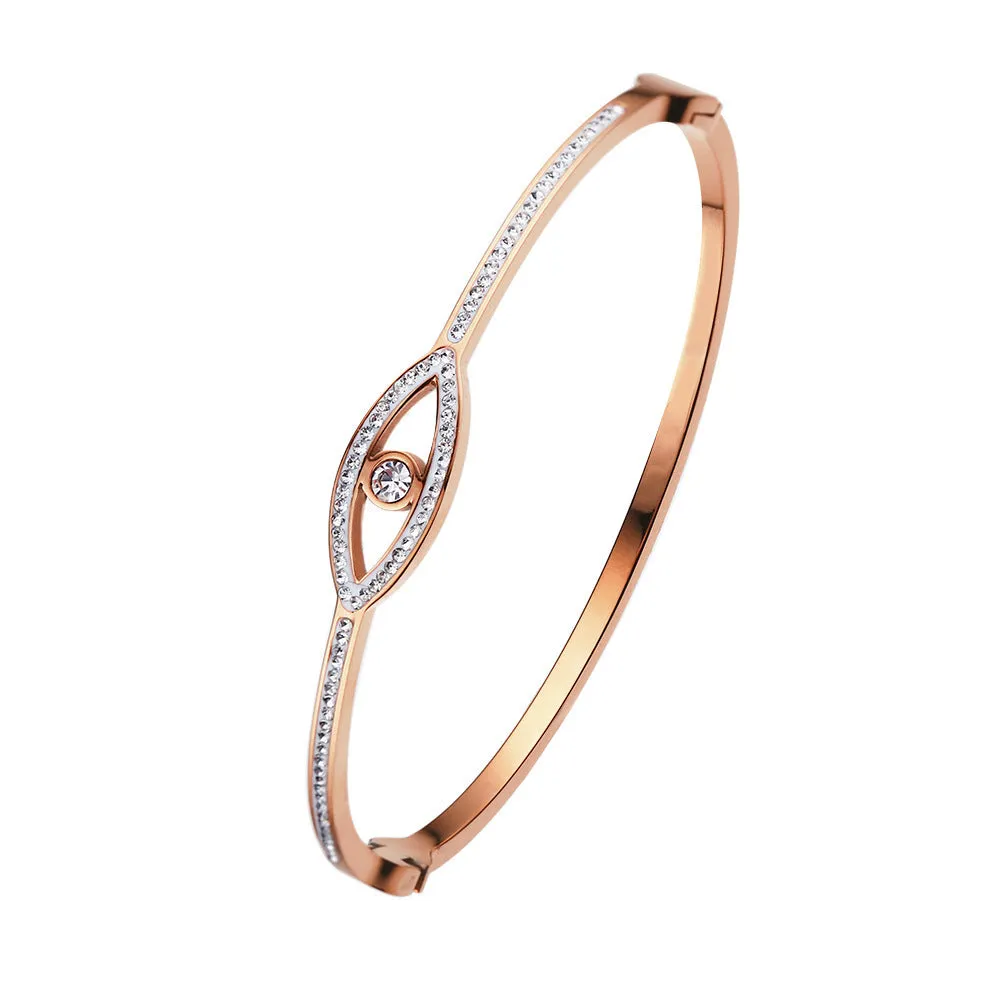 Non-fading electroplated stainless steel bracelet for women in gold colour