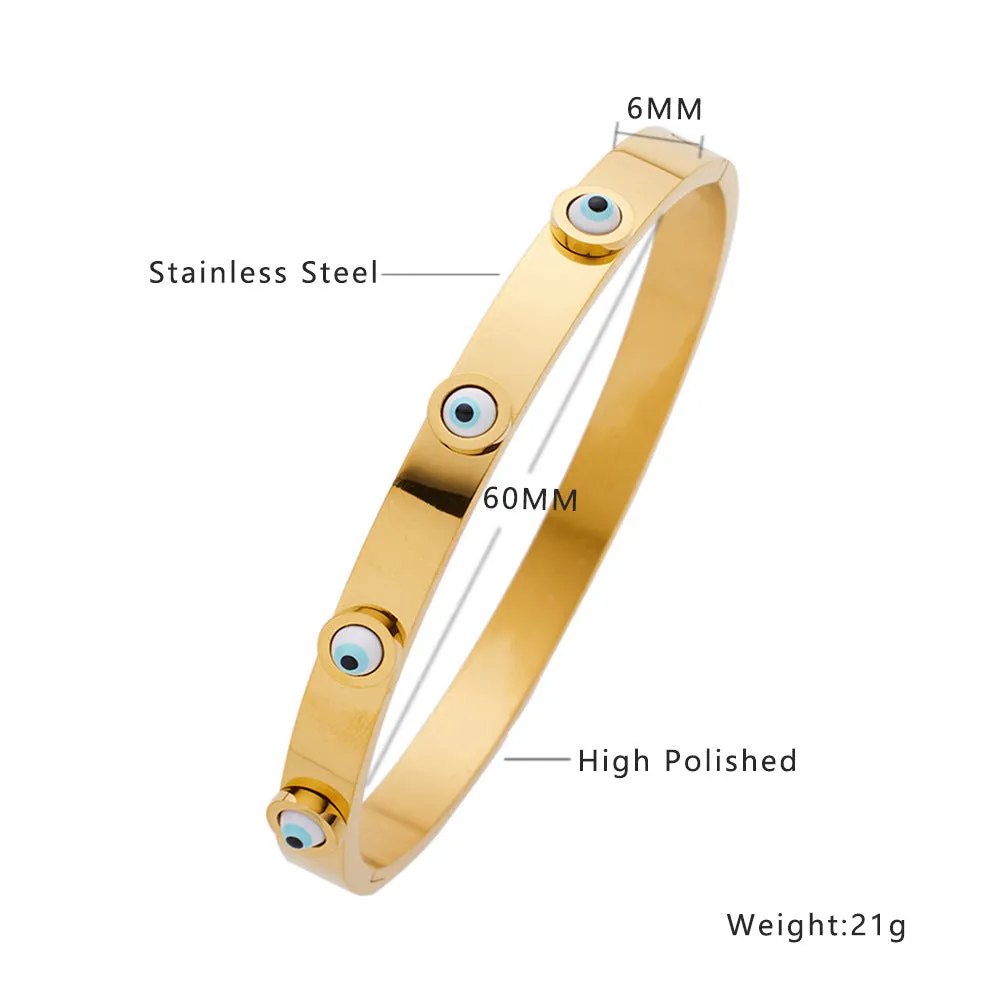 Non-fading electroplated stainless steel bracelet for women in gold colour