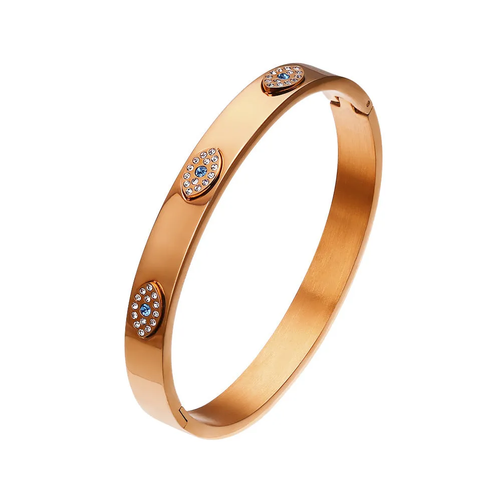 Non-fading electroplated stainless steel bracelet for women in gold colour