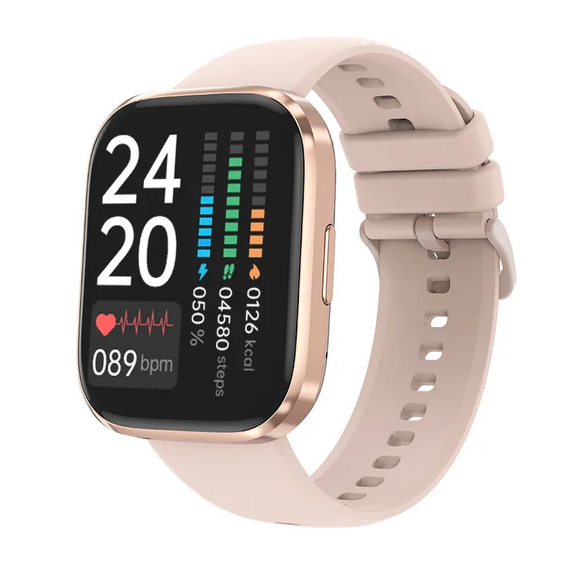 Bluetooth calling smart watch with heart rate and blood oxygen detection, black, on wrist