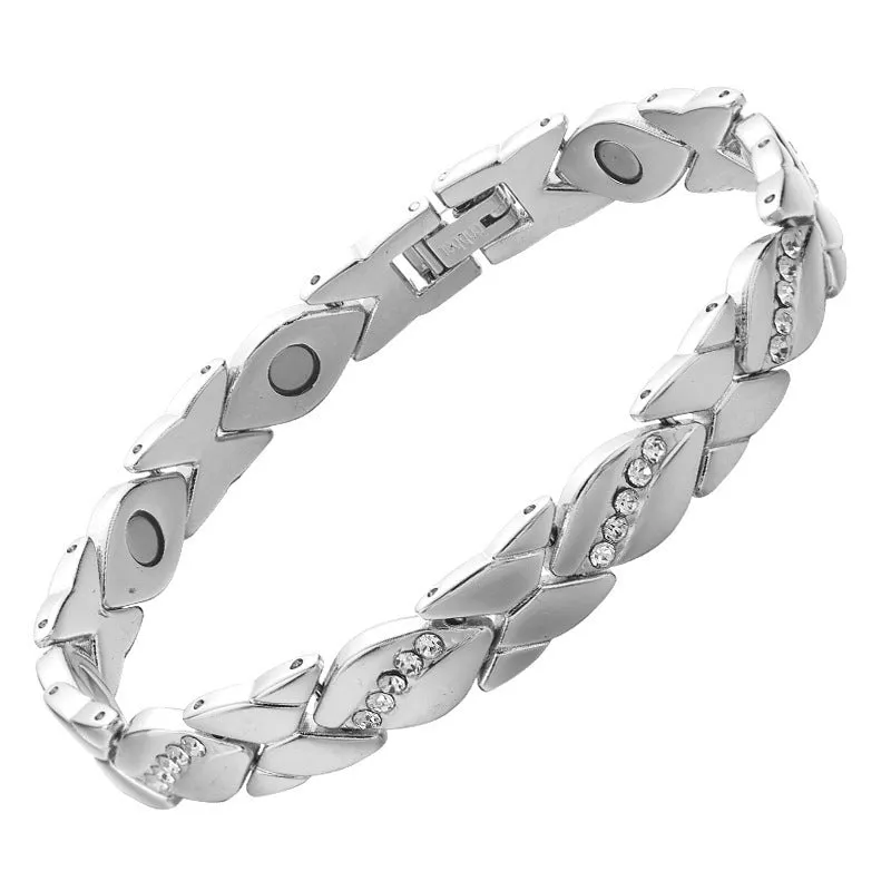 Retro bowknot five diamond strong magnetic red copper therapy bracelet unisex copper construction retro design