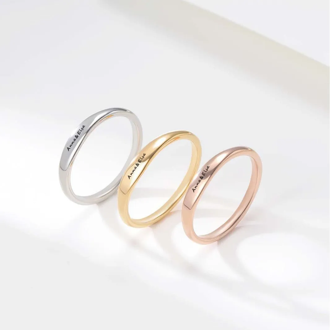 Simple stainless steel couple rings in gold, rose gold, and steel colour, sizes 5 to 10, plain band design
