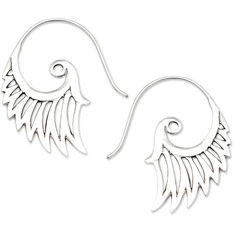 Retro angel wings earrings in gold colour electroplated zinc alloy high class elegant style
