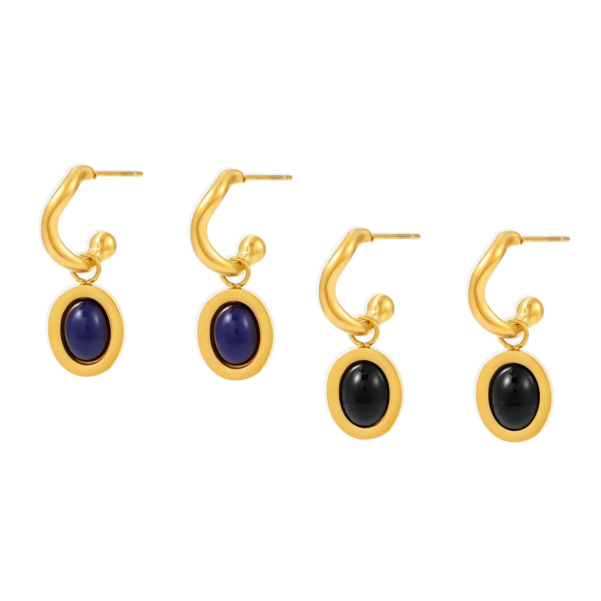 Stainless steel plated geometric eardrops earrings for women electroplating finish