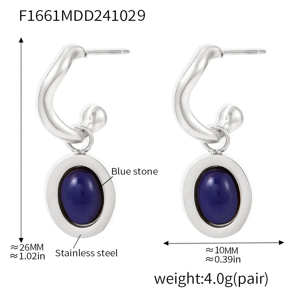 Stainless steel plated geometric eardrops earrings for women electroplating finish
