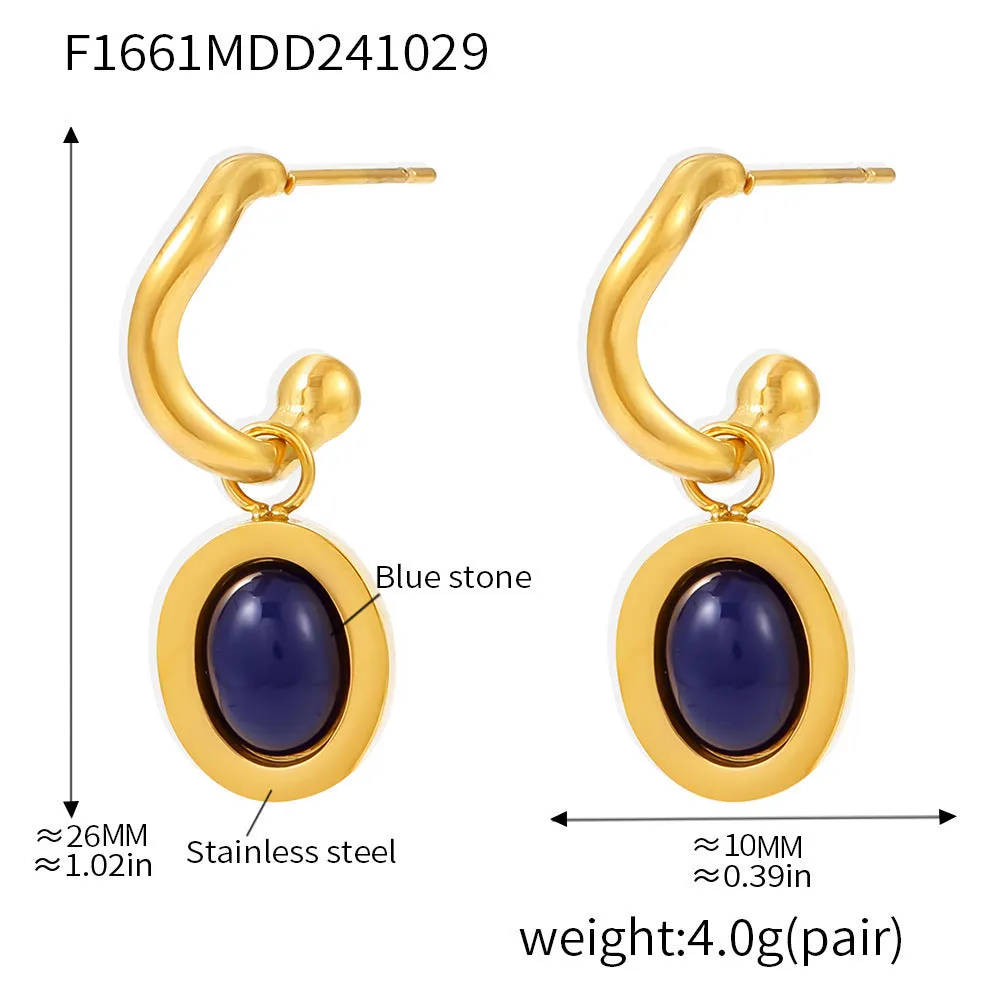 Stainless steel plated geometric eardrops earrings for women electroplating finish