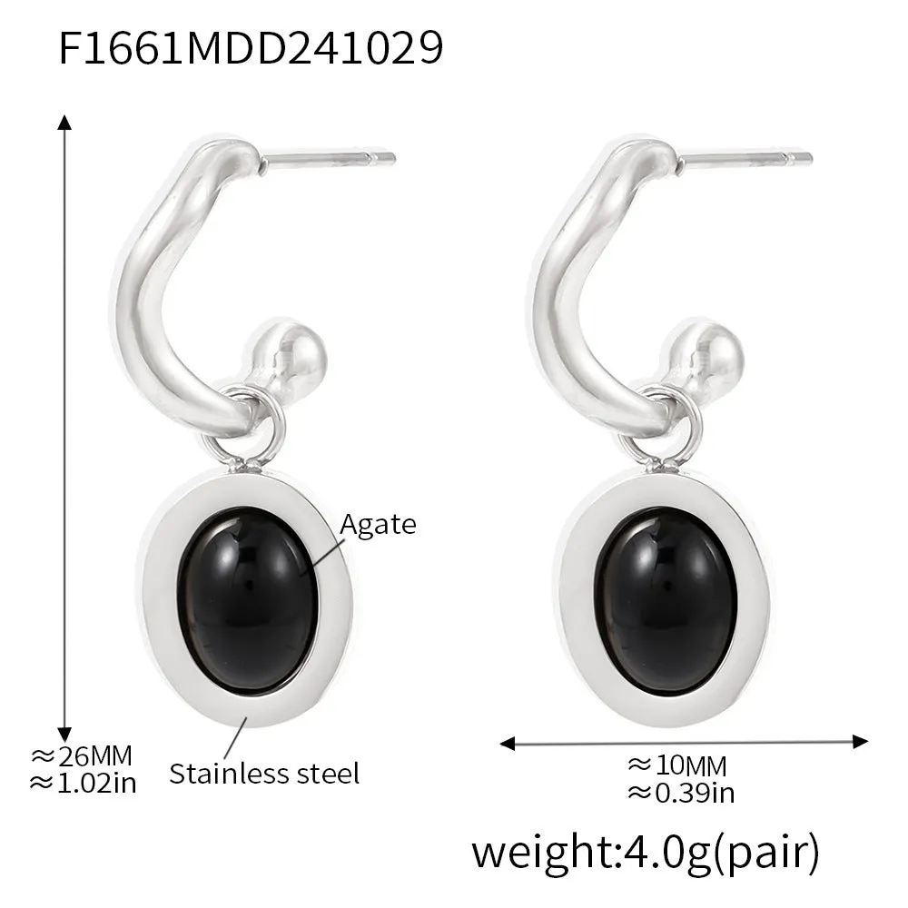 Stainless steel plated geometric eardrops earrings for women electroplating finish