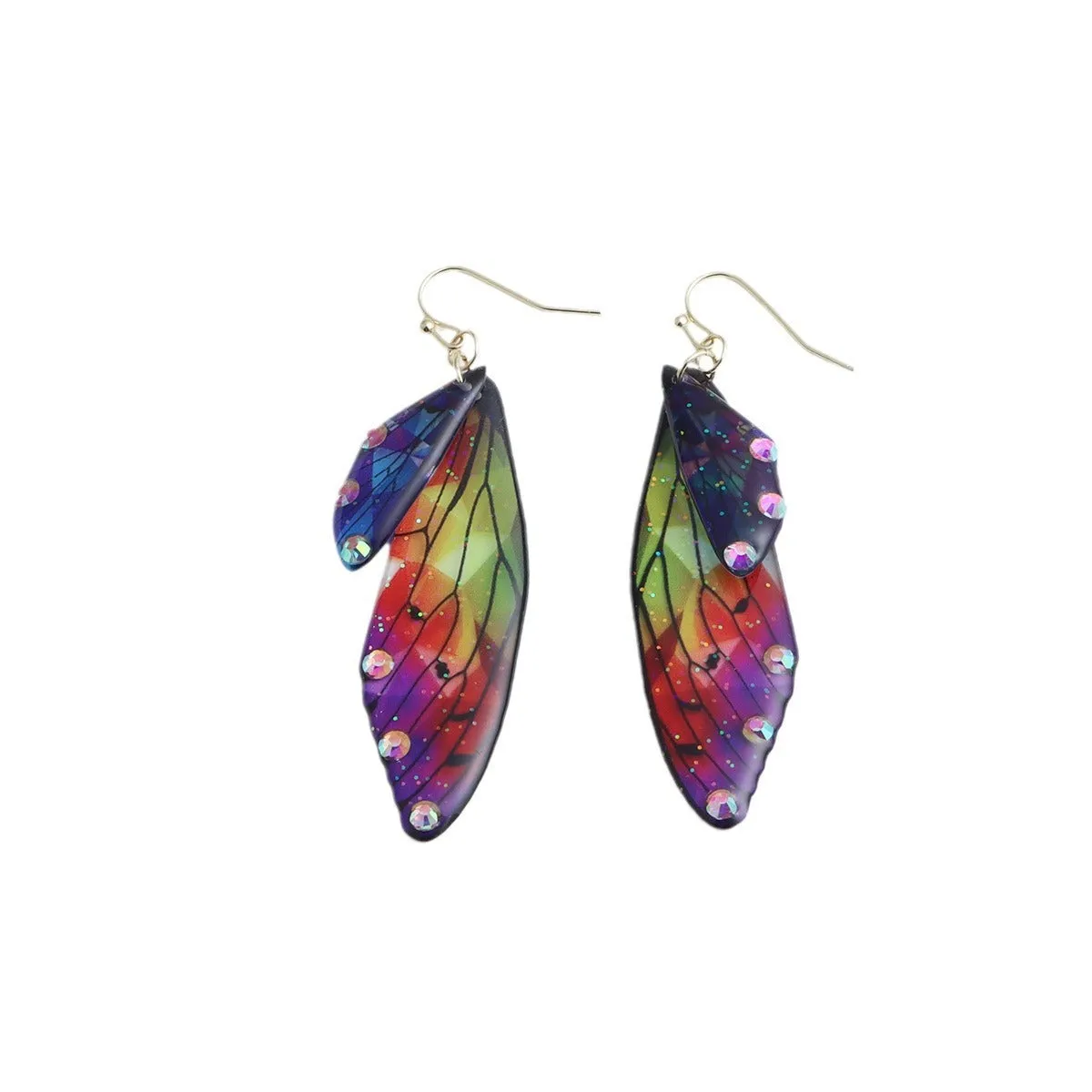 Misty Rain In Southern simulation cicada wings earrings in colour hanging cup option