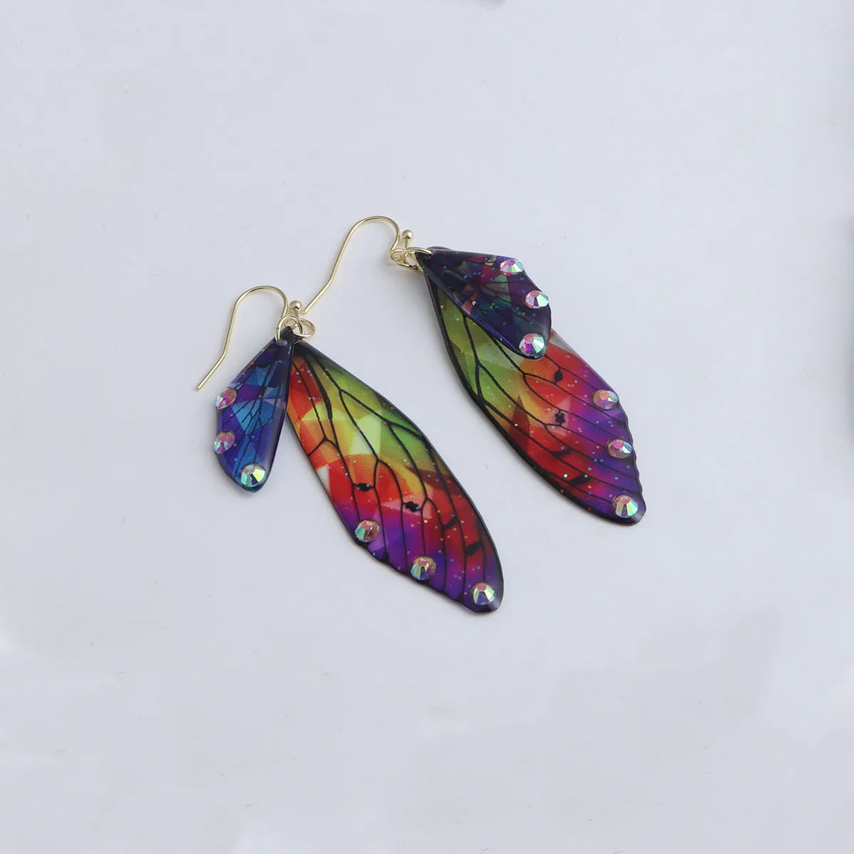 Misty Rain In Southern simulation cicada wings earrings in colour hanging cup option