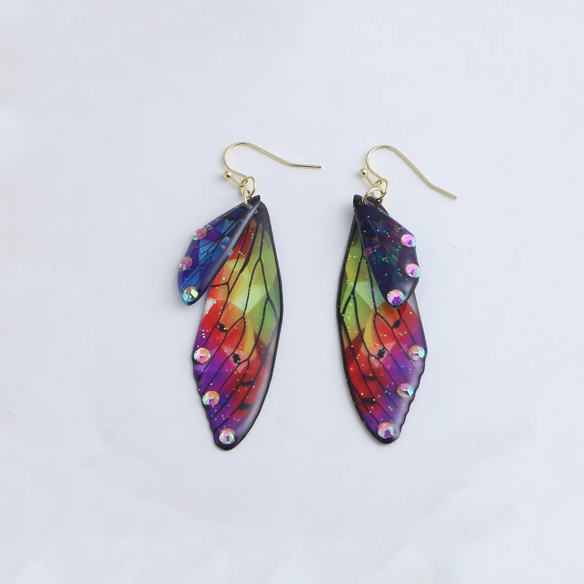 Misty Rain In Southern simulation cicada wings earrings in colour hanging cup option