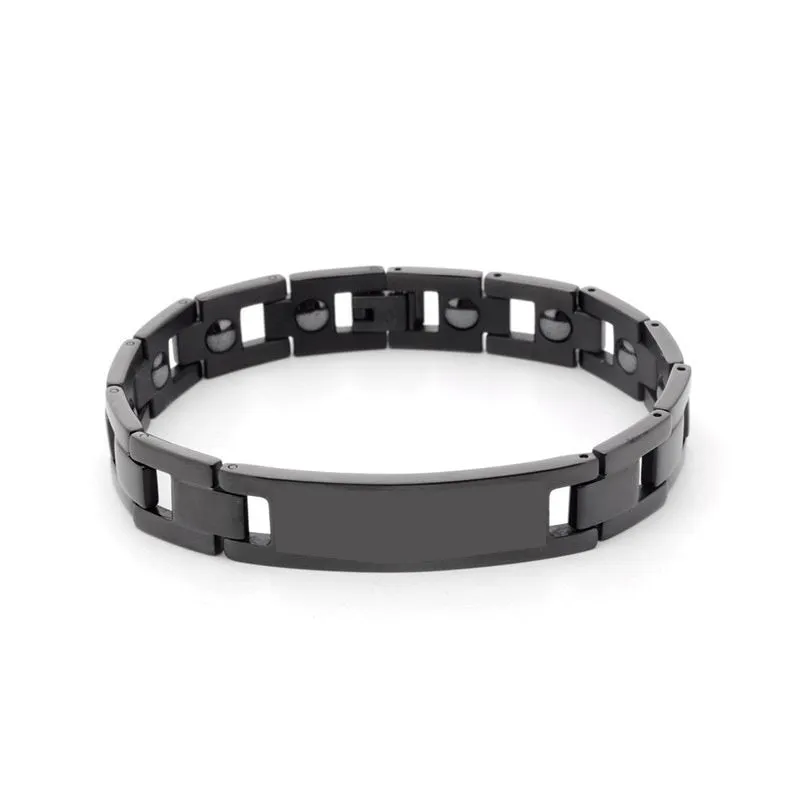 Men's titanium steel curved geometric bracelet with electroplated quadrilateral pattern in steel colour