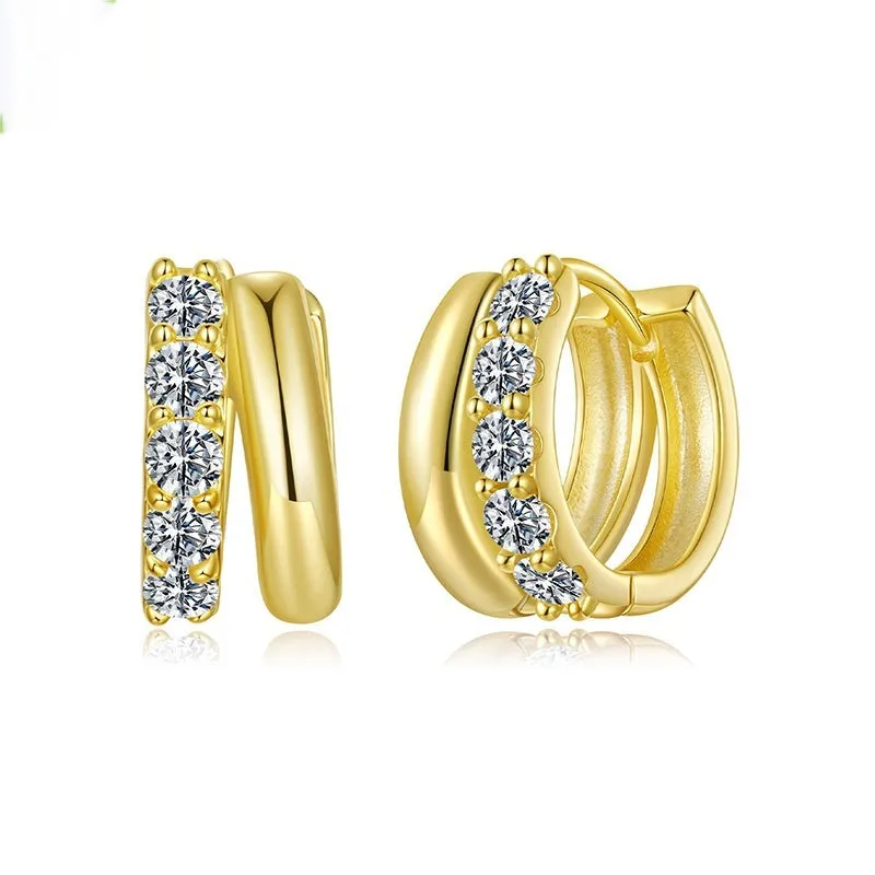 925 silver Ziyun double layer moissanite ear clip in silver finish with certificate