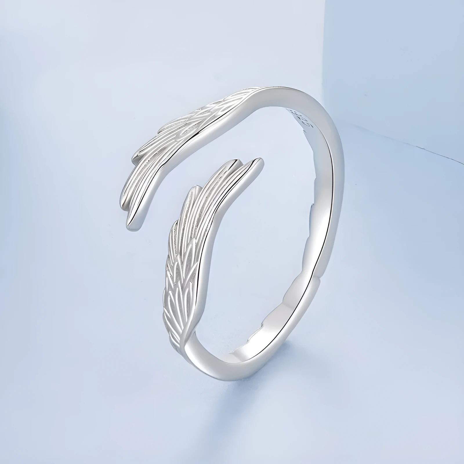 Original Guard S925 sterling silver open ring with wing motif in BSR719E colour