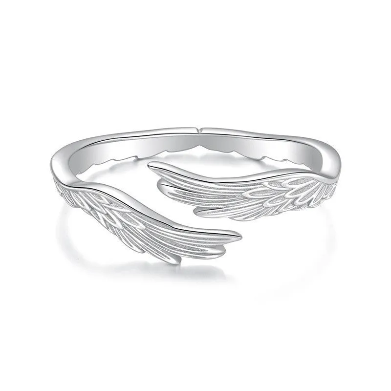 Original Guard S925 sterling silver open ring with wing motif in BSR719E colour