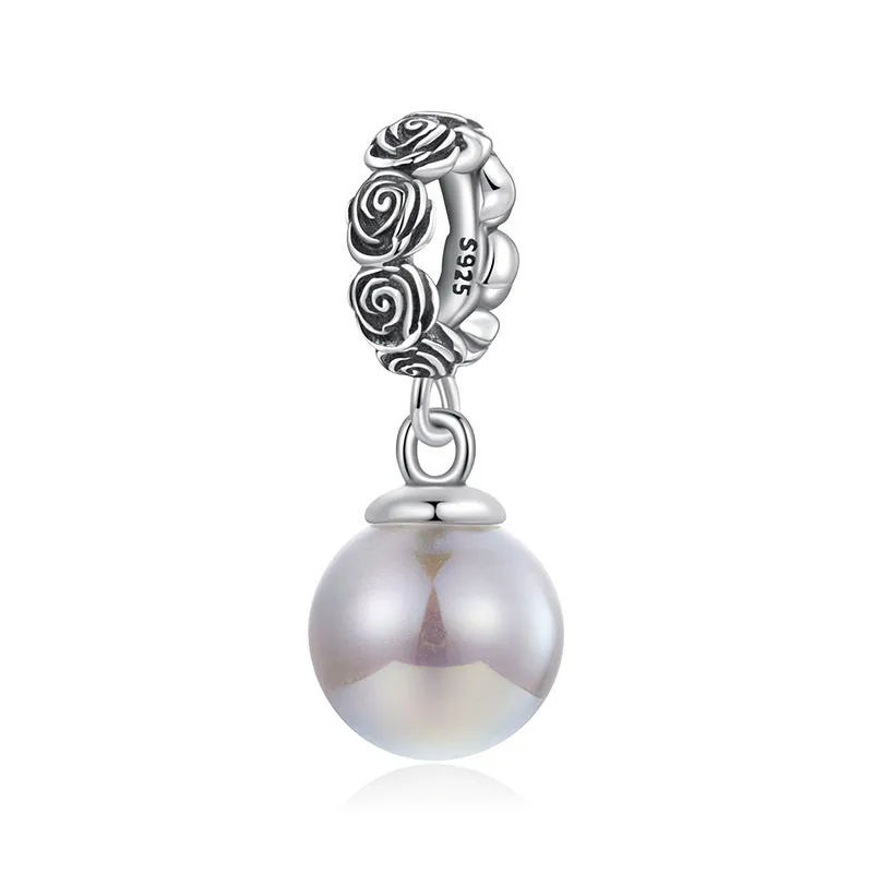 925 sterling silver dark night rose pendant 2.0cm by 0.8cm with 0.45cm aperture electroplated finish