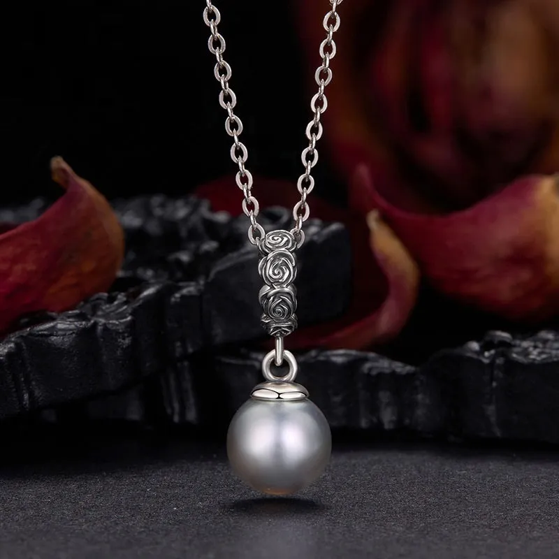 925 sterling silver dark night rose pendant 2.0cm by 0.8cm with 0.45cm aperture electroplated finish