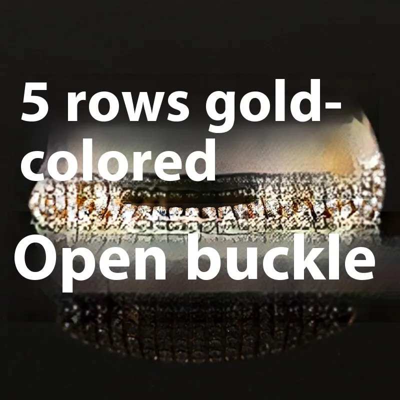 Three Drainage Diamond Bracelet rhinestone flower design women's silver bracelet with multiple row options