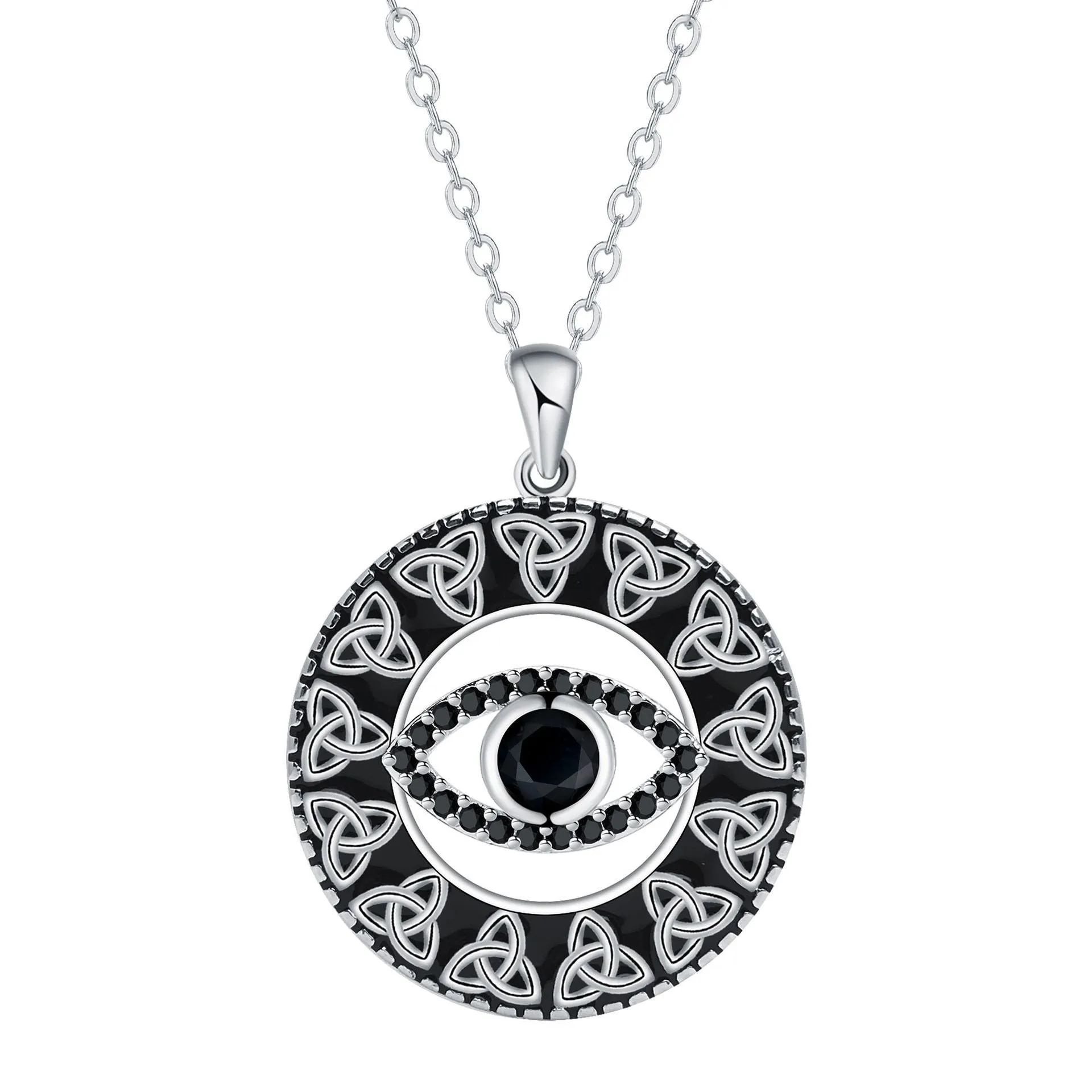 Devil's Eye necklace for women with copper electroplated chain and pendant