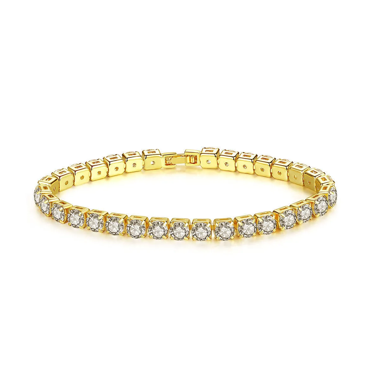 High-grade Light Luxury Rhinestone Bracelet For Women with Special-interest Design Unisex Alloy Geometry Style Travel Commemoration Gift Silver or Gold Claw Chain 17cm 19cm 21cm Sizes Electroplating Finish