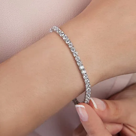 High-grade Light Luxury Rhinestone Bracelet For Women with Special-interest Design Unisex Alloy Geometry Style Travel Commemoration Gift Silver or Gold Claw Chain 17cm 19cm 21cm Sizes Electroplating Finish