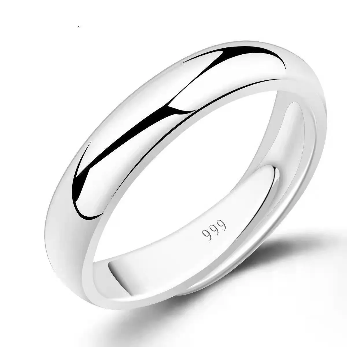 Unisex adjustable metal ring with silver or gold plating, geometric shape