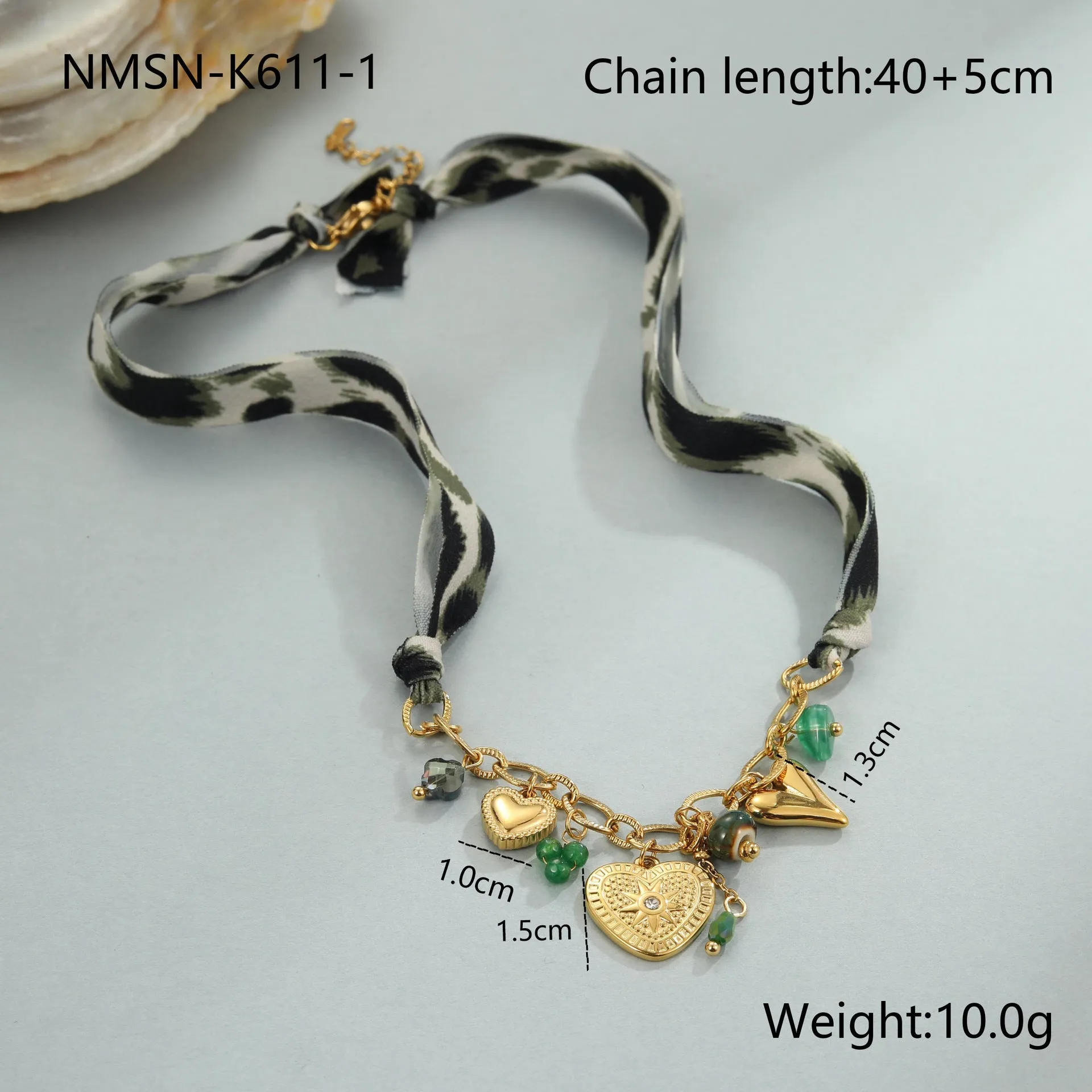 Leopard print sun love pendant stainless steel 18K gold plated geometric chain necklace for women