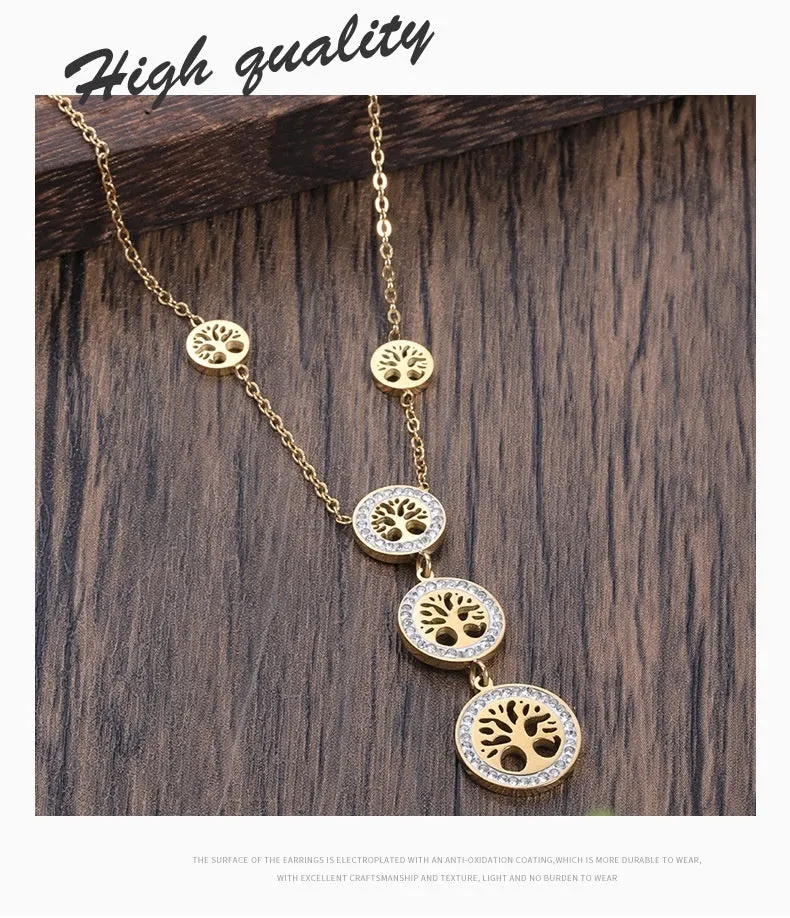 Round three-layer pendant necklace with colourful oil-dripping finish on adjustable snake bone chain, colour XLD1175GOWH