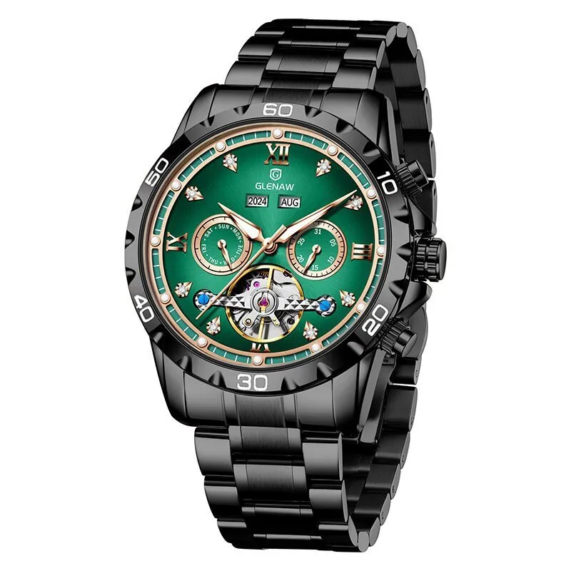 Men's automatic mechanical watch with a stainless steel strap and metal case in a selection of colour dials.