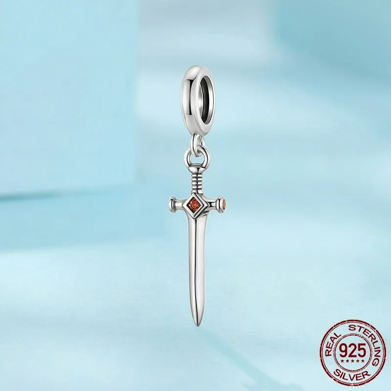 S925 sterling silver bead with inlay treatment, height 2.5cm, width 0.6cm, aperture 0.45cm