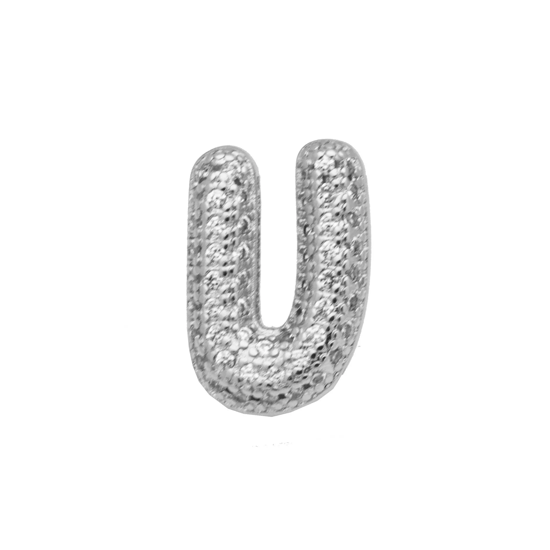 Copper letter bracelet with a single 'A' charm featuring micro inlaid zirconium detail on a gold-finished chain.
